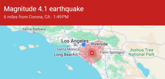 突发！南加州橙郡发生4.1级地震